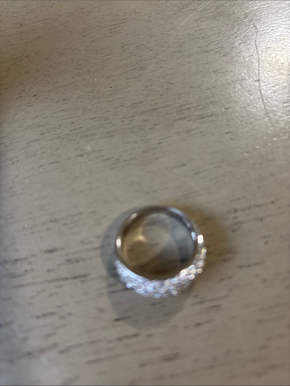 Nolan Miller Silver Pavé Crystal Dome Statement Ring - Picture 3 of 4